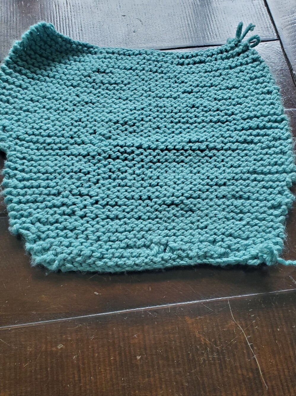 Handmade Chunky Knit Square - Teal